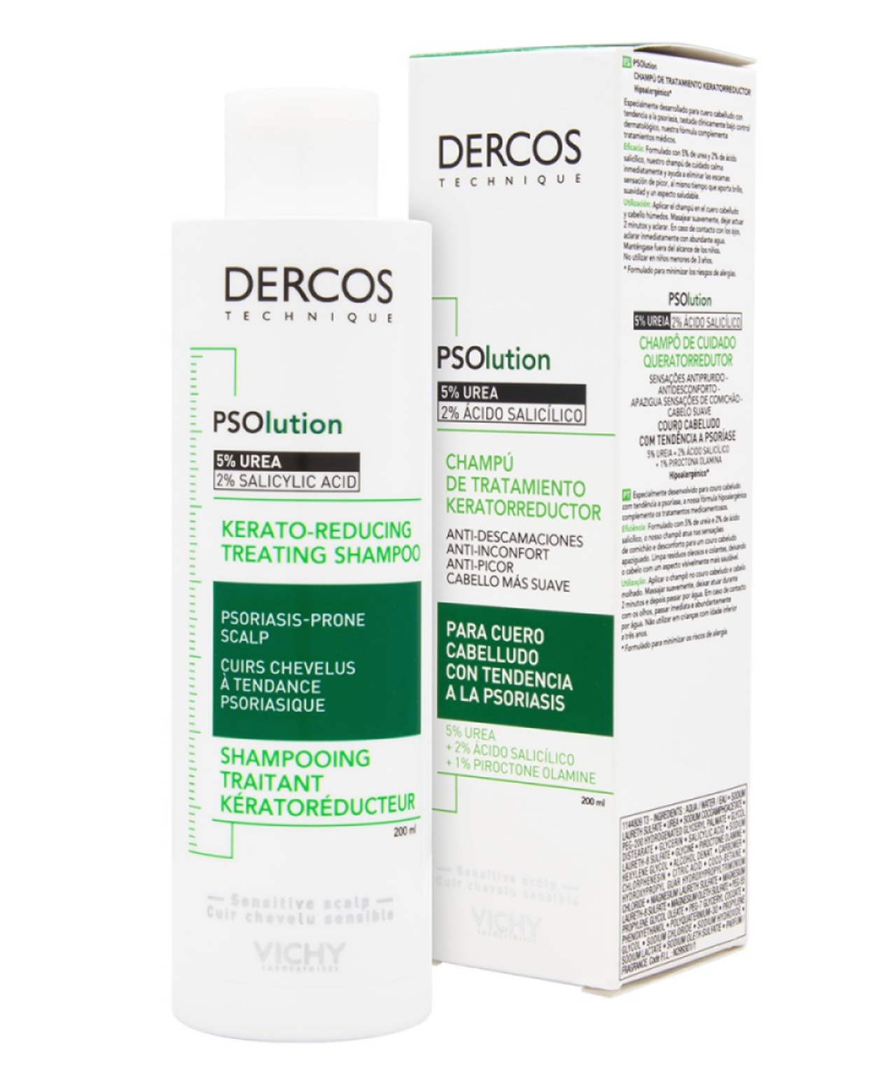 VICHY DERCOS PSOLUTION SHAMPOO DE TRATAMIENTO KERATORREDUCTOR 200 ML