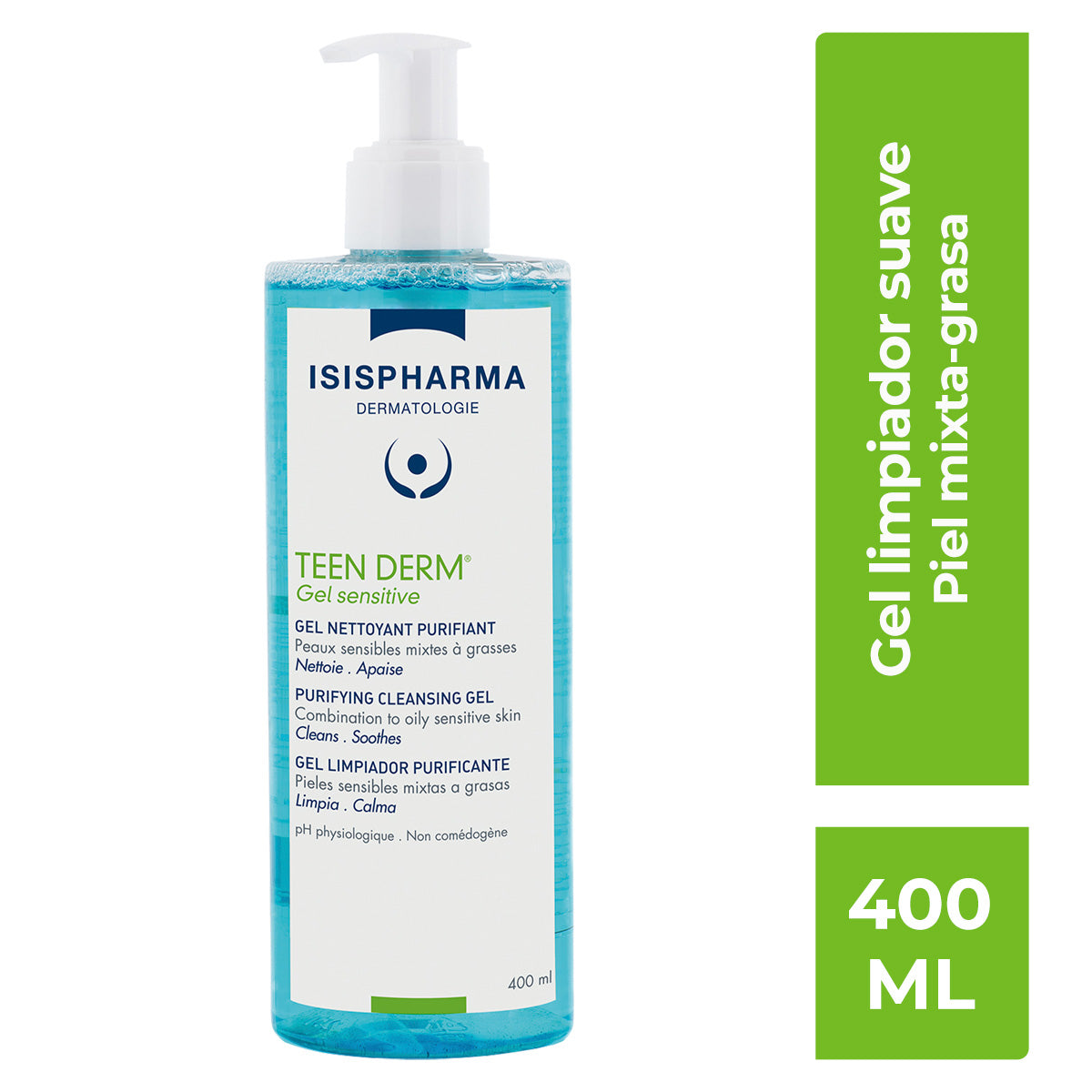 ISISPHARMA TEEN DERM GEL SENSITIVE LIMPIADOR PURIFICANTE 400 ML