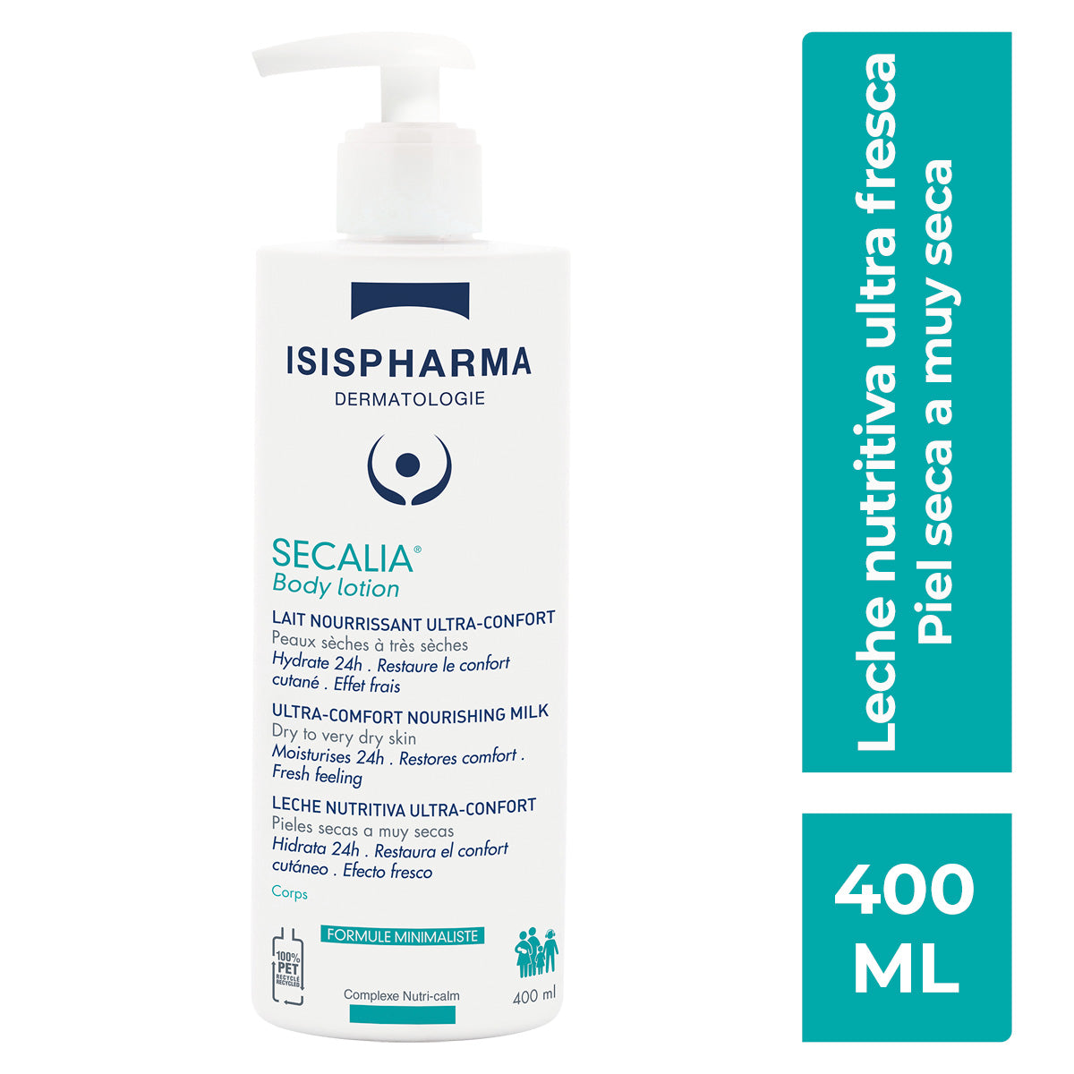 SECALIA LECHE NUTRITIVA ULTRAFESCA Y CREMA HIDRATANTE 400ML