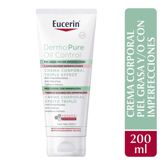 EUCERIN DERMO PURE OIL CONTROL CREMA CORPORAL TRIPLE EFFECT 200 ML