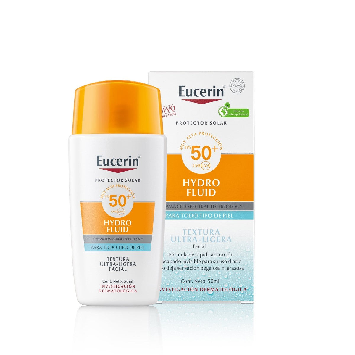 EUCERIN HYDRO FLUIDO PROTECTOR SOLAR FACIAL FPS50+ 50ML