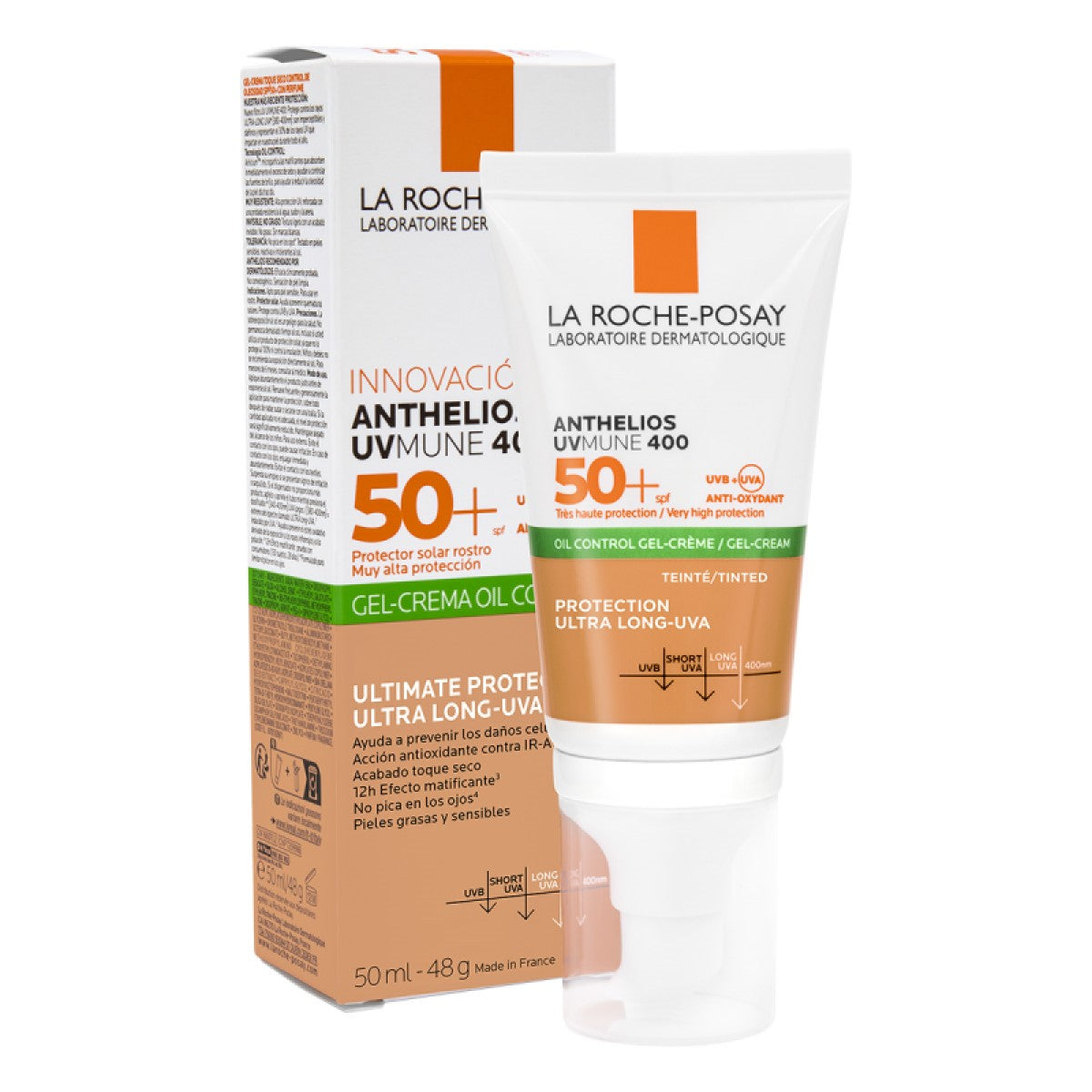 La Roche-Posay Anthelios Gel Crema Toque Seco Con Color Fps-50 50Ml