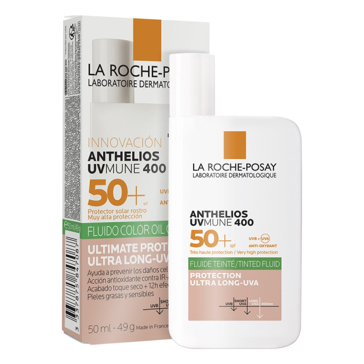 La Roche Anthelios Uv Mune 400 Oil Control Fluido Fps 50+ Con Color 50Ml