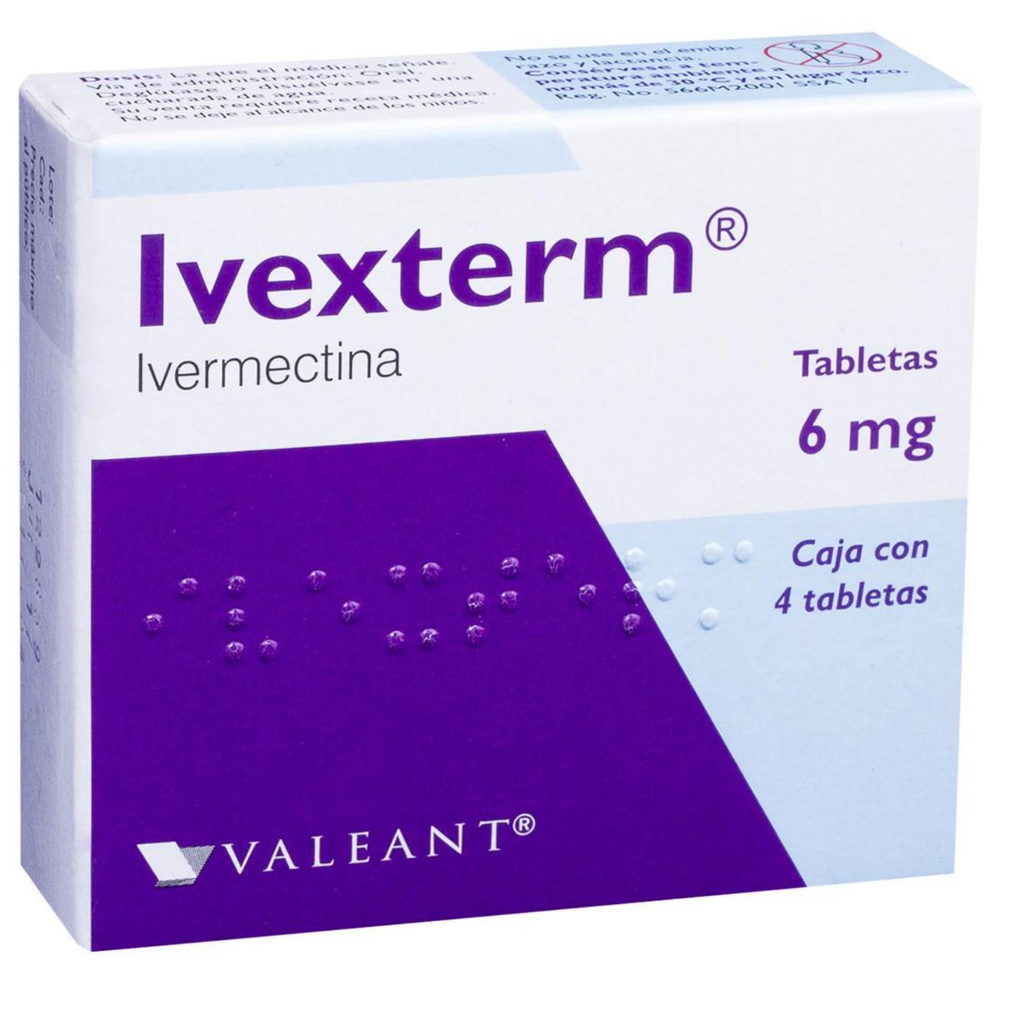 IVEXTERM TABLETAS 6MG CAJA CON 4 TABS VALEANT