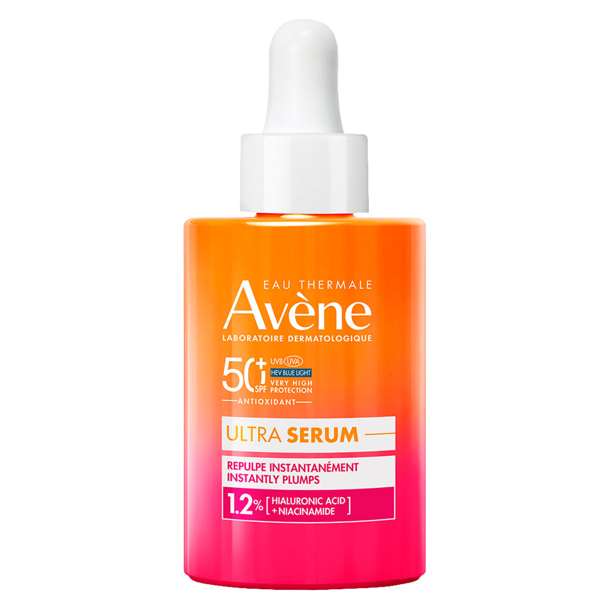 AVÈNE PROTECTOR SOLAR FACIAL EN SÉRUM FPS 50+ CON EFECTO RELLENADOR (2 EN 1), 30 ML